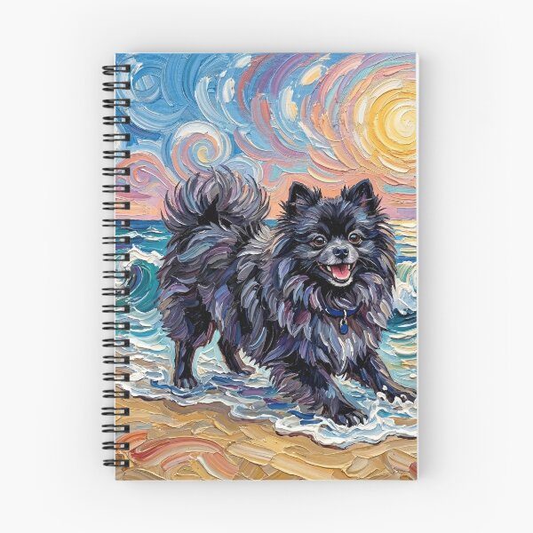 Item preview, Beach Days - Black Pomeranian designed and sold by AjaTrier.