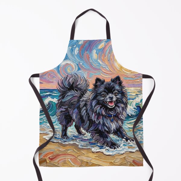 Item preview, Beach Days - Black Pomeranian designed and sold by AjaTrier.