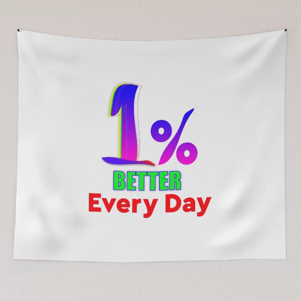 Item preview, 1% Better Every Day, Motivational Typography T-shirt Design designed and sold by T2T-ees.