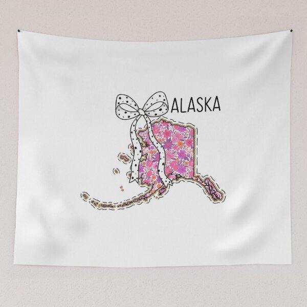 Item preview, Cute Alaska Floral Map Graphic Coquette Bow Design designed and sold by Paper Drip.