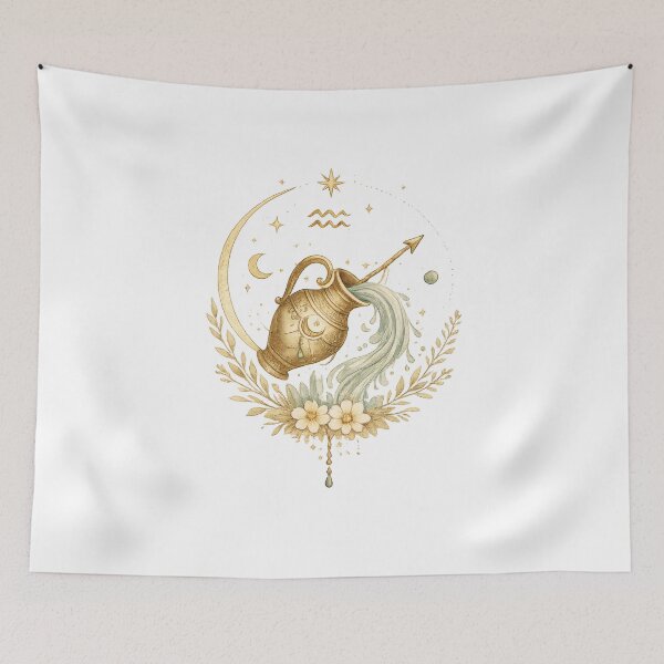 Item preview, Bohemian Aquarius Zodiac Floral Design designed and sold by NucciCollective.