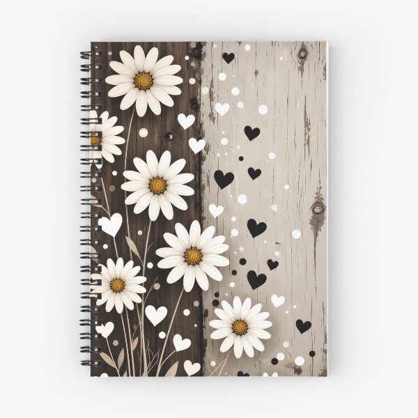 Item preview, Rustic Daisy Floral Wood Wall Art | 4K Ultra HD Farmhouse Digital Download | White Daisy & Heart Wooden Background | 4500 × 5400 px Printable Decor designed and sold by  Mirai_Art.