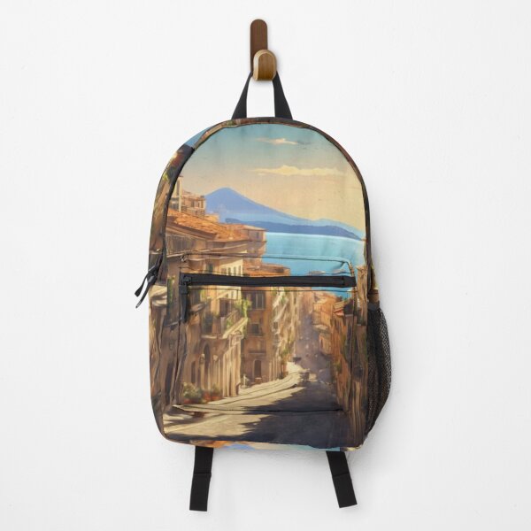 Item preview, Naples Italy Coast Watercolor Landscape Vesuvius Mountain Art designed and sold by UmSkelig834.
