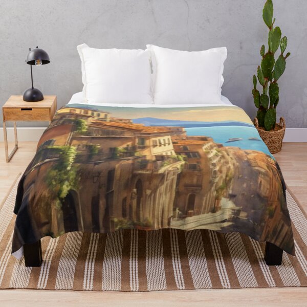 Item preview, Naples Italy Coast Watercolor Landscape Vesuvius Mountain Art designed and sold by UmSkelig834.