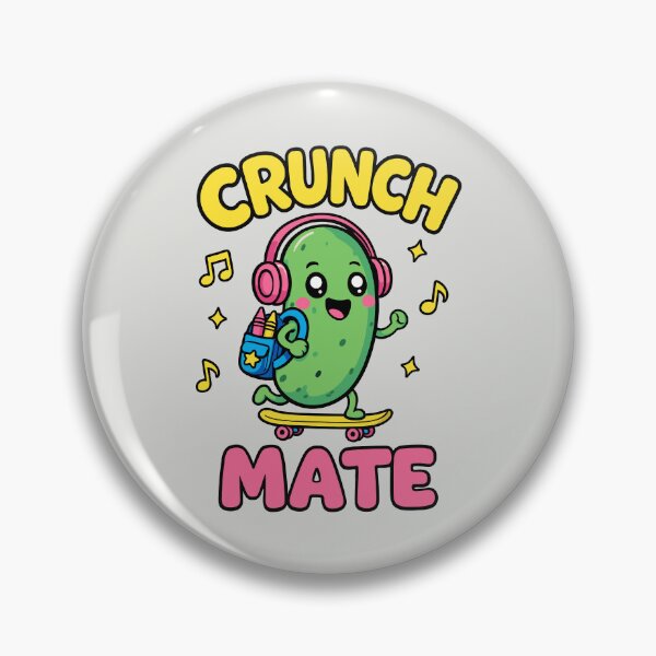 Item preview, Crunch Mate Kawaii Skateboard Pickle designed and sold by DigitalGlade.