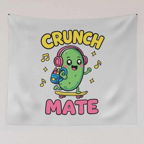 Item preview, Crunch Mate Kawaii Skateboard Pickle designed and sold by DigitalGlade.
