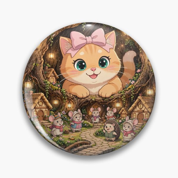 Item preview, Giant Kitten Watching Fairy Mouse Village designed and sold by Moody Vibes Studio.