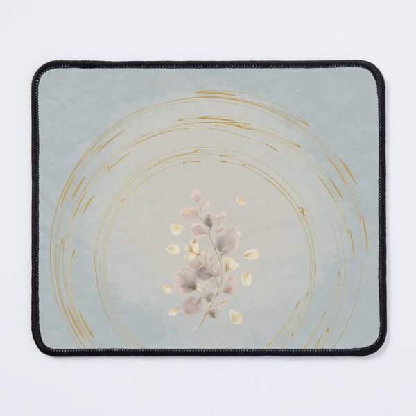 Item preview, Minimalist Eucalyptus in Golden Circle, Watercolor and Paper Texture Art designed and sold by Diseño que alegran tu día.