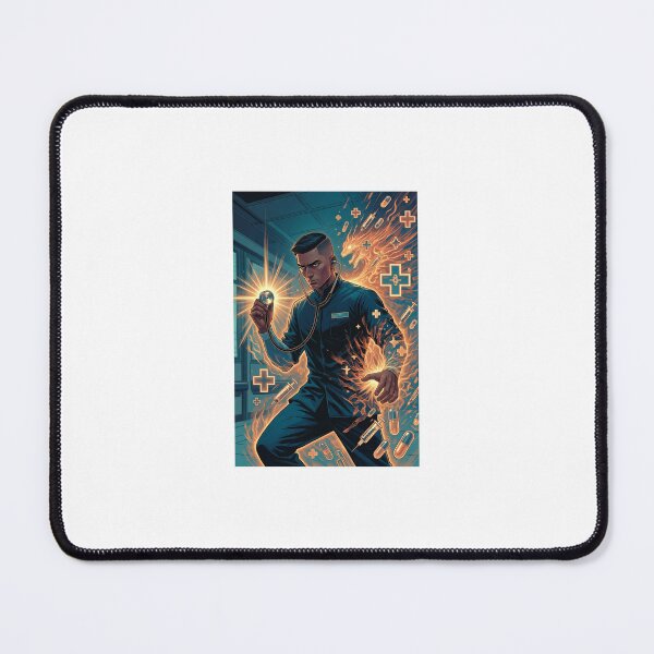 Item preview, Phoenix Guardian Male Nurse Stethoscope Fire Artsy Healthcare Art designed and sold by Devb92.