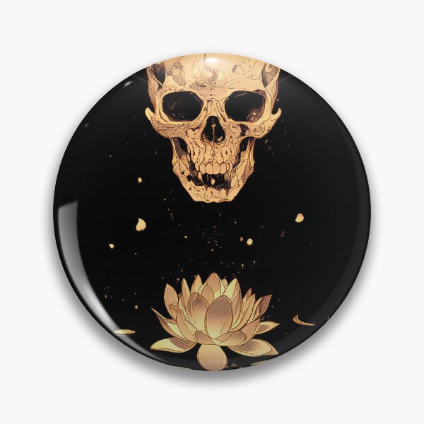 Item preview, Golden Skull with Lotus Half-Tone designed and sold by CalyCollab.