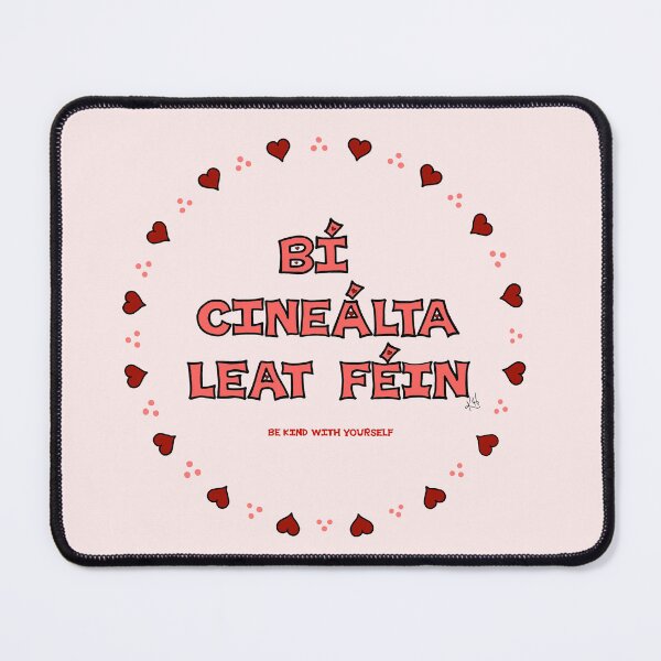 Item preview, Be Kind With Yourself (as Gaeilge / in Irish) Encircled by Hearts designed and sold by BrokenIrish.