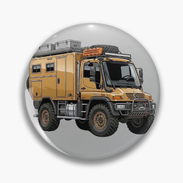 Item preview, Unimog U500 Expedition Camper Sand Tan Overlanding Truck Illustration designed and sold by Motorline44.
