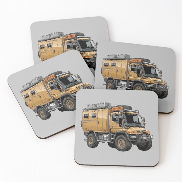 Item preview, Unimog U500 Expedition Camper Sand Tan Overlanding Truck Illustration designed and sold by Motorline44.