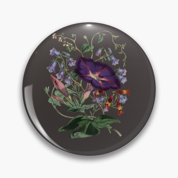 Item preview, Midnight Blooms: Vintage Botanical Purple Morning Glory & Bellflowers designed and sold by 63Hotpeppers.