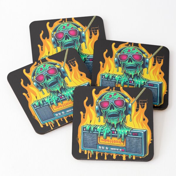 Item preview, Zombie skull with retro cassette designed and sold by Shirtabell.