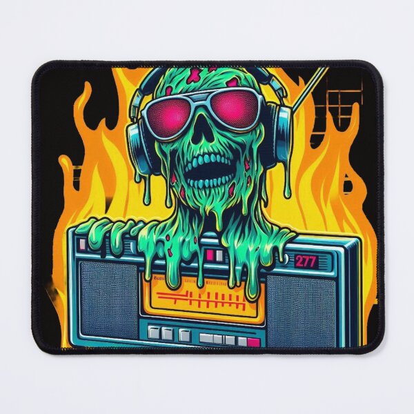 Item preview, Zombie skull with retro cassette designed and sold by Shirtabell.