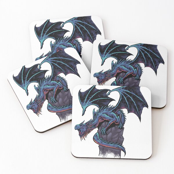 Item preview, Blue Dragon Perched on Stone Cliff designed and sold by Rogue Heart Collective™.