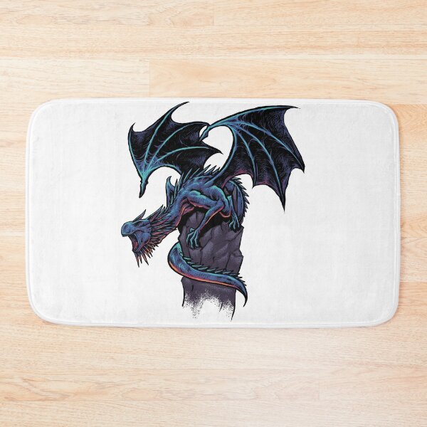 Item preview, Blue Dragon Perched on Stone Cliff designed and sold by Rogue Heart Collective™.