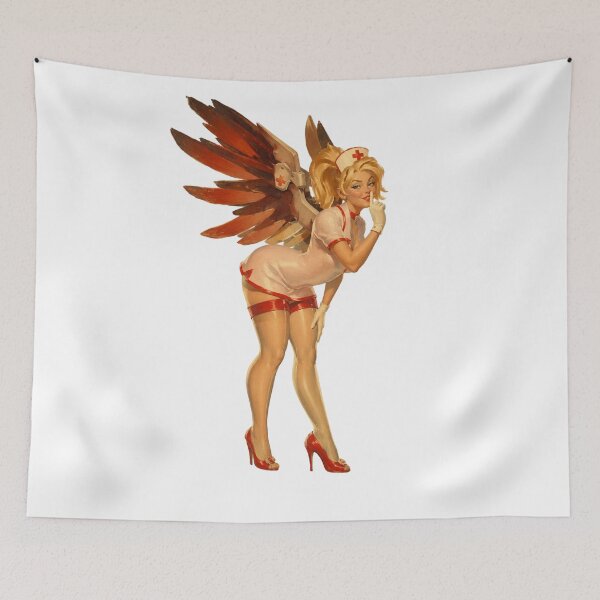Item preview, Mercy Pin Up | Retro Gamer Nurse Angel Fan Art Illustration designed and sold by Cosplayvintage.
