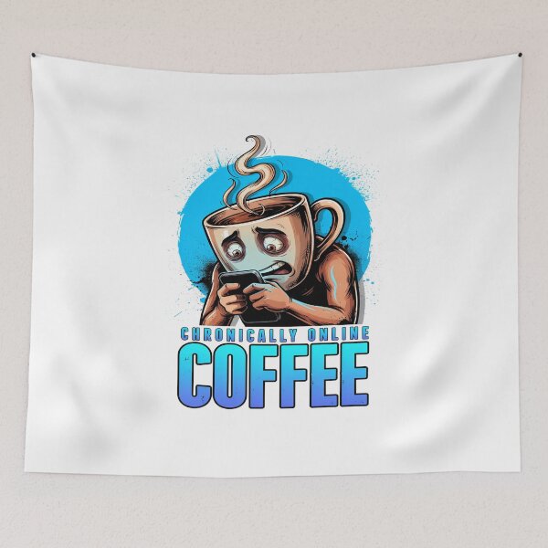 Item preview, Chronically Browsing Coffee Phone Character designed and sold by ColeLaniTrading.