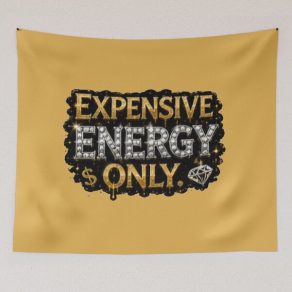 Item preview, Expensive Energy Only Gold Drip - Luxury Glam Quote Sticker designed and sold by Scro-Ciob-Shop.
