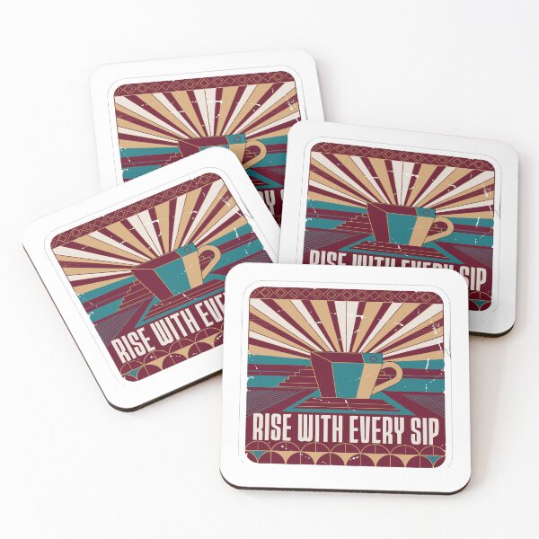 Item preview, Rise With Every Sip Sticker designed and sold by inkfusionhub99.