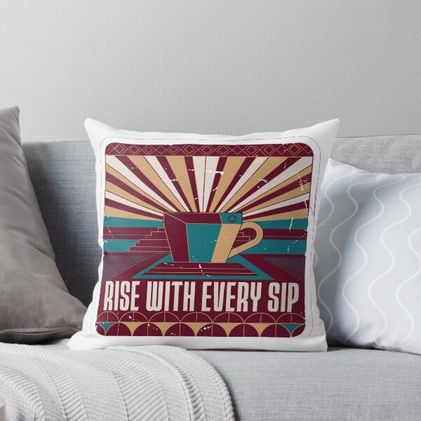 Item preview, Rise With Every Sip Sticker designed and sold by inkfusionhub99.