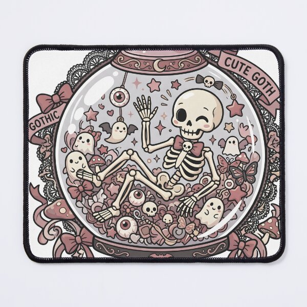 Item preview, Skeleton in Crystal Ball Snow Globe Pastel Gothic Halloween designed and sold by MisteryDesigner.