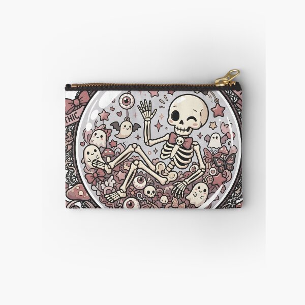 Item preview, Skeleton in Crystal Ball Snow Globe Pastel Gothic Halloween designed and sold by MisteryDesigner.