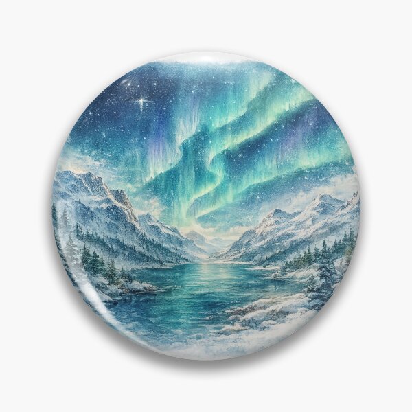 Item preview, Dreamy Watercolor Northern Lights Norway Design designed and sold by NovaMoodCo.