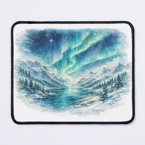Item preview, Dreamy Watercolor Northern Lights Norway Design designed and sold by NovaMoodCo.