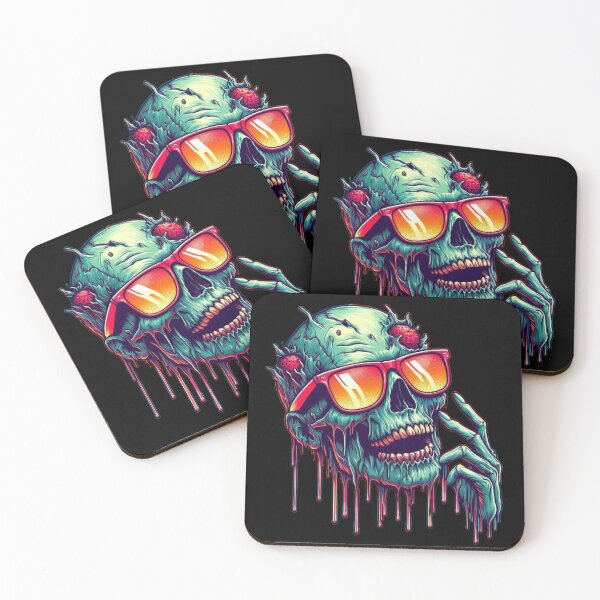 Item preview, Retro zombie skull designed and sold by Shirtabell.
