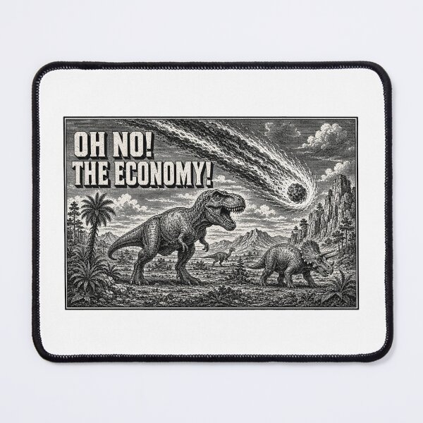 Item preview, Oh No The Economy Funny Dinosaur designed and sold by Doodletext.