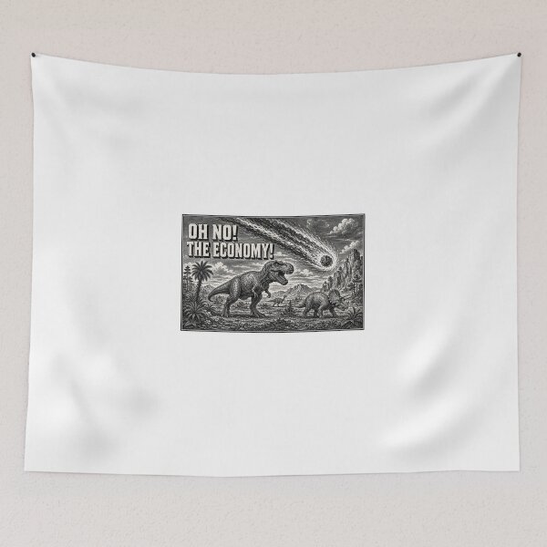 Item preview, Oh No The Economy Funny Dinosaur designed and sold by Doodletext.