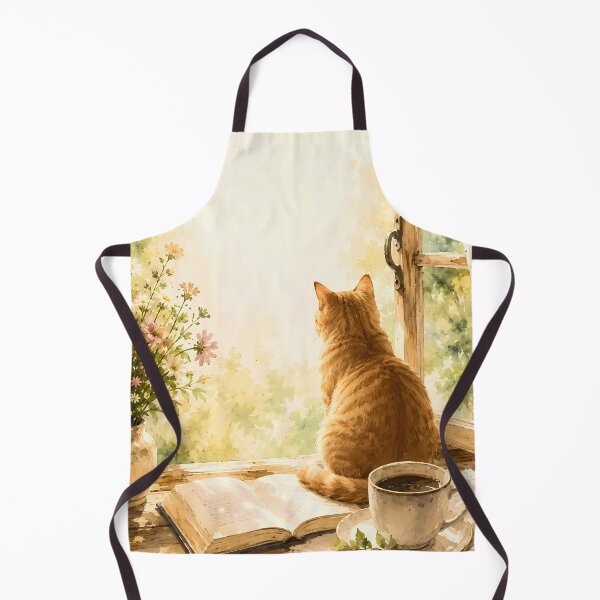 Item preview, Cozy Watercolor Cat at Window with Book designed and sold by Moodprint5.