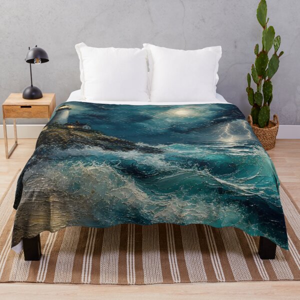 Item preview, Stormlit Lighthouse Over Turquoise Waves designed and sold by Pioneer Spirit Market.