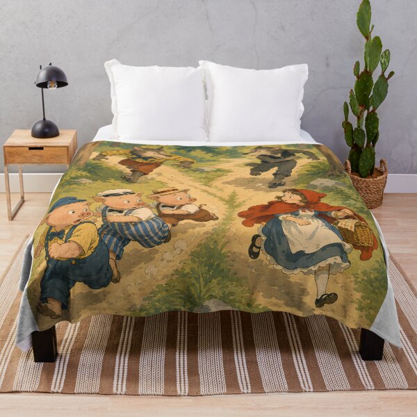 Item preview, The Three Little Pigs Meet Little Red Riding Hood | Big Bad Wolf Fairy Tale Illustration designed and sold by Extravanganzza.