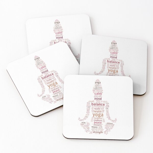 Item preview, Minimalist Yoga Word Cloud Meditation Pose | Wellness Typography Art | Zen Balance Design designed and sold by MimiSabu.