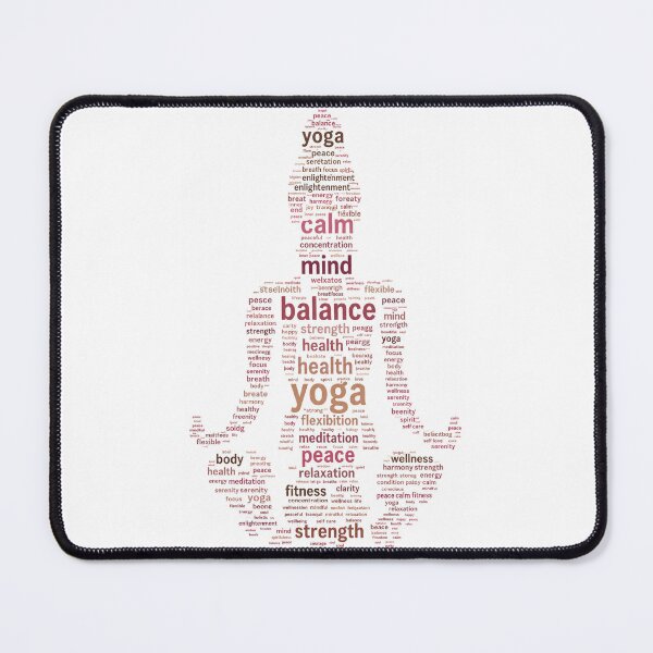 Item preview, Minimalist Yoga Word Cloud Meditation Pose | Wellness Typography Art | Zen Balance Design designed and sold by MimiSabu.