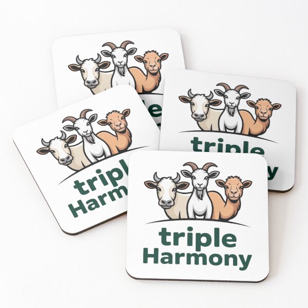 Item preview, Triple Harmony - Cute Farm Animal Friends Cow Goat Sheep Design designed and sold by Raloel Art.