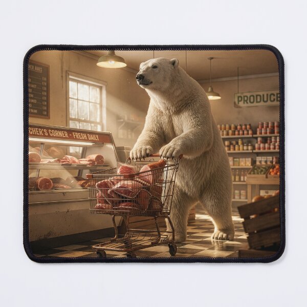 Item preview, Polar Bear Visits the Butcher Shop designed and sold by Tridentulus.