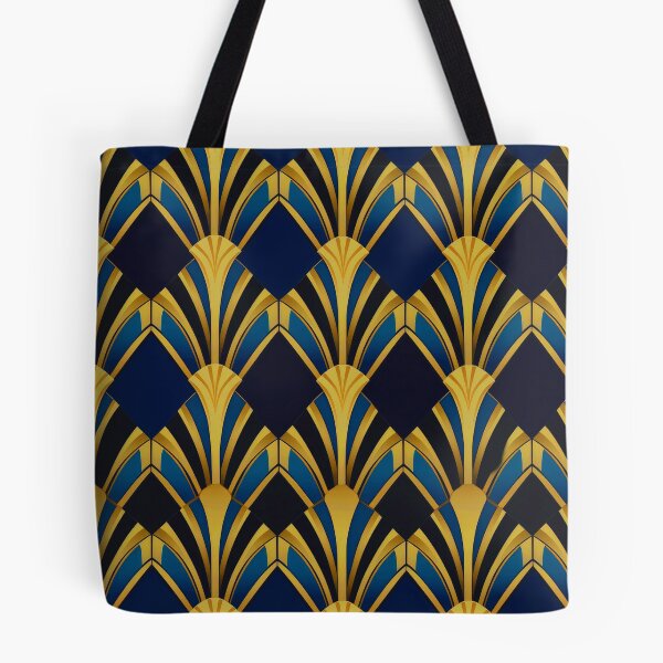Item preview, Royal Blue And Golden Elegant Art Deco Pattern designed and sold by DEC02.