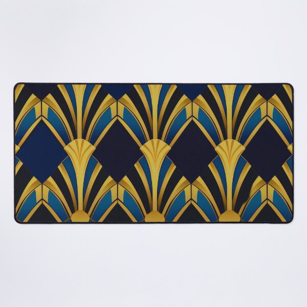 Item preview, Royal Blue And Golden Elegant Art Deco Pattern designed and sold by DEC02.