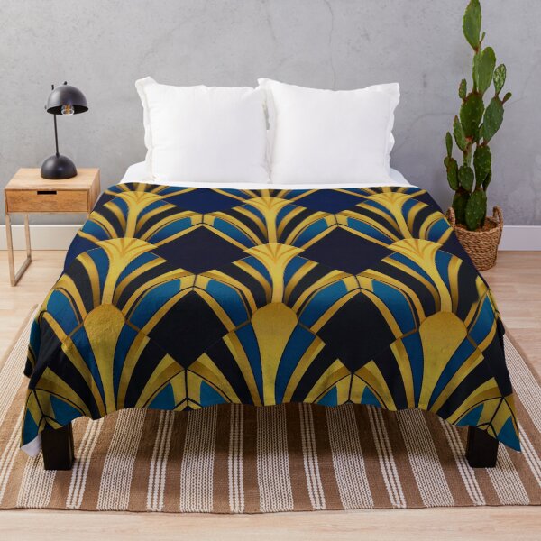 Item preview, Royal Blue And Golden Elegant Art Deco Pattern designed and sold by DEC02.