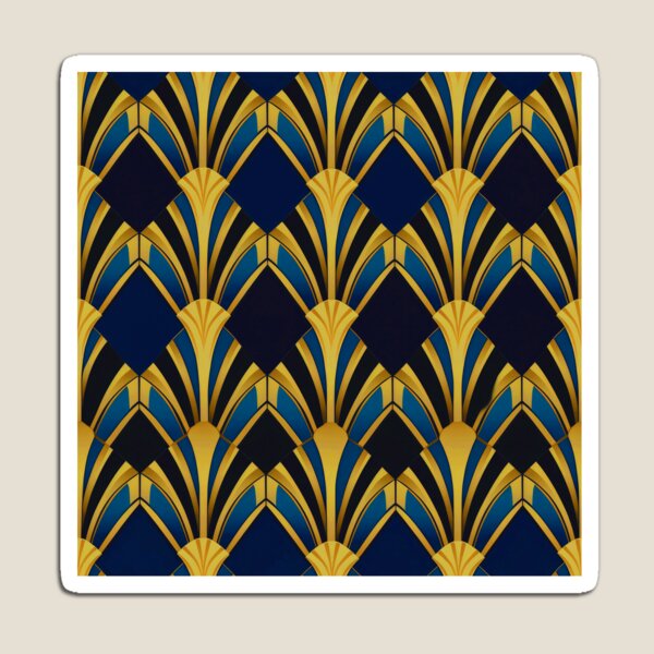 Item preview, Royal Blue And Golden Elegant Art Deco Pattern designed and sold by DEC02.