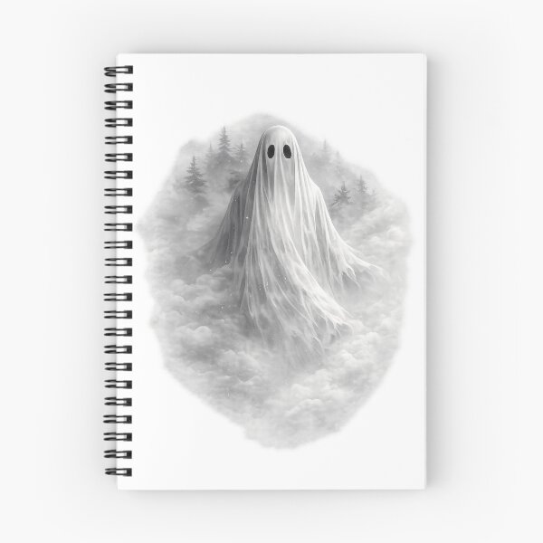 Item preview, Ghost Emerging from Morning Mist – Ethereal Gothic Forest Illustration designed and sold by BlackBoneArt.