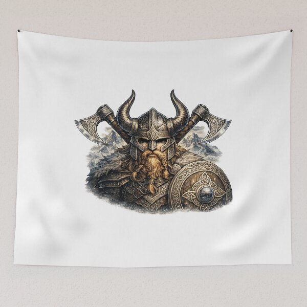 Item preview, Nordic Viking Helmet Scandinavian Heritage Artwork designed and sold by NovaMoodCo.
