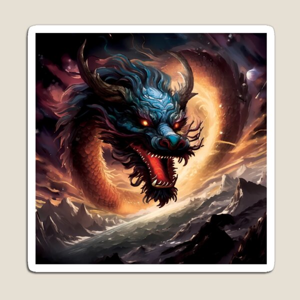 Item preview, Vibrant Asian Dragon Emerging from Cosmic Storm designed and sold by Neural Dream.