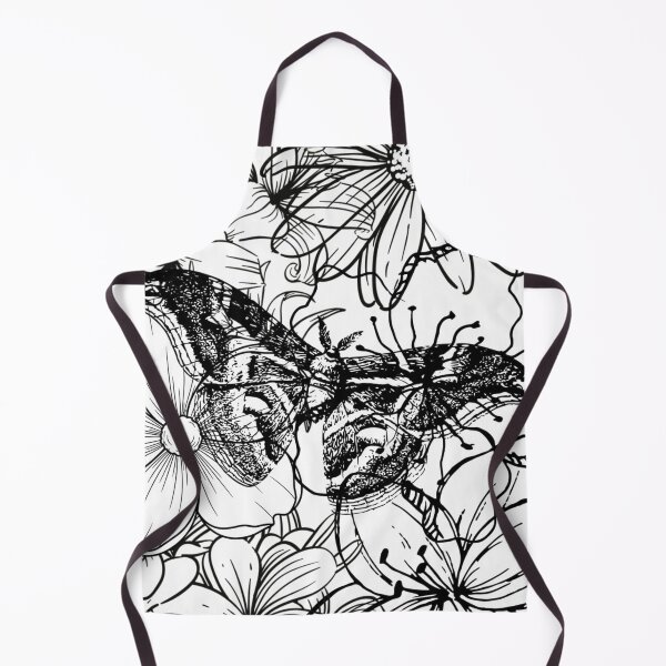 Item preview, Detailed Moon Moth and Wildflowers Aesthetic Ink Sketch designed and sold by DreamyBrushArt.