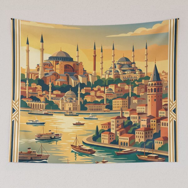 Item preview, Istanbul Turkey Vintage Travel Poster designed and sold by Bomax121.